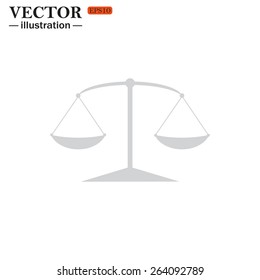 Grey icon on white background. Icon scales balance , vector illustration, EPS 10
