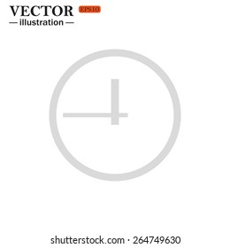 Grey icon on white background.  clock icon. Flat design style, vector illustration, EPS 10 