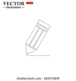 Grey icon on white background.  pencil, vector, EPS 10