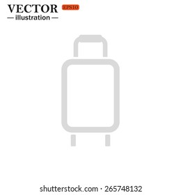 Grey icon on white background.  Baggage icon. Vector illustration, EPS 10