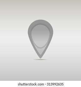 Grey icon of pointer