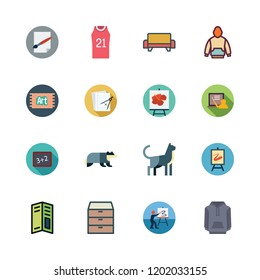 grey icon set. vector set about pamphlet, hoodie, blackboard and drawers icons set.