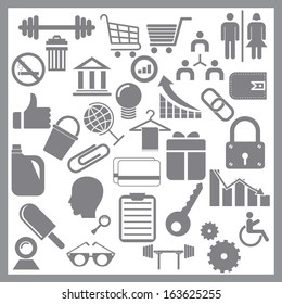 Grey Icon for Web & Phone on White Background. EPS-10