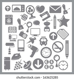 Grey Icon for Web & Phone on White Background. EPS-10