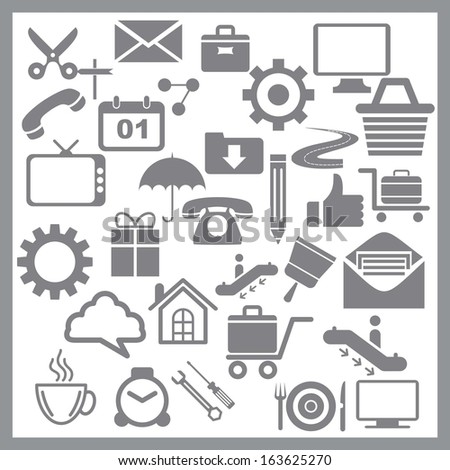 Grey Icon for Web & Phone on White Background. EPS-10