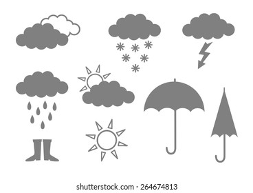 Grey icons on white background
