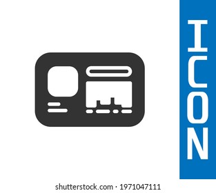 Grey Identification badge icon isolated on white background. It can be used for presentation, identity of the company, advertising.  Vector