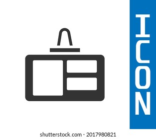 Grey Identification badge icon isolated on white background. It can be used for presentation, identity of the company, advertising.  Vector