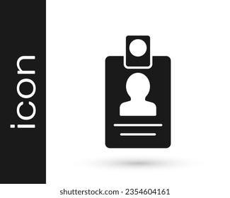 Grey Identification badge icon isolated on white background. It can be used for presentation, identity of the company, advertising.  Vector
