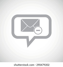 Grey image of envelope and minus in chat bubble, on white gradient background