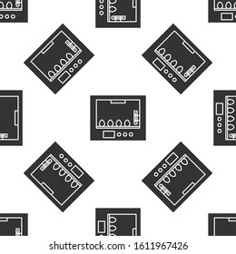 Grey Incubator for eggs icon isolated seamless pattern on white background.  Vector Illustration