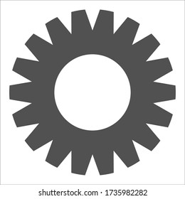 Grey industrial icon on white background. Gears and cogs symbol. Industrial icon. Web design icon. Space for gear text and logo. EPS.10
