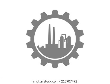 Grey industrial icon on white background