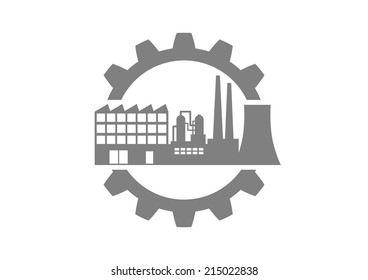 Grey industrial icon on white background