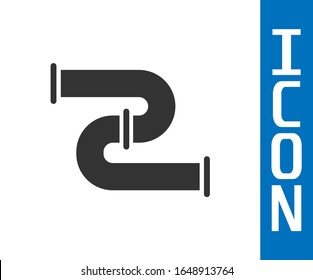 Icono de tubo metálico de la industria gris aislado en fondo blanco. Piezas de tubería de fontanería de diferentes formas.  Ilustración vectorial