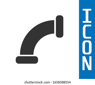 Grey Industry metallic pipe icon isolated on white background. Plumbing pipeline parts of different shapes.  Vector Illustration