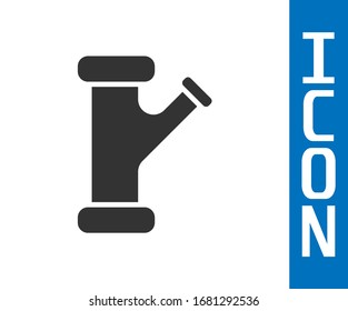 Icono de tubo metálico de la industria gris aislado en fondo blanco. Piezas de tubería de fontanería de diferentes formas. Ilustración vectorial