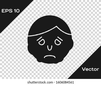 Grey Inflammation on face icon isolated on transparent background.  Vector Illustration