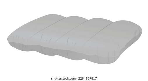 Grey inflatable pillow. vector illustration
