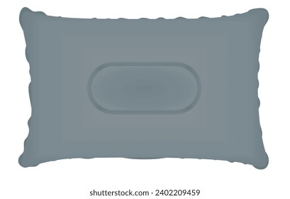 Grey   inflatable  pillow. vector illustration