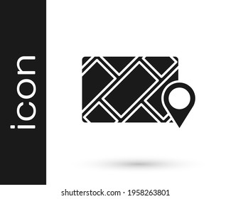 Grey Infographic of city map navigation icon isolated on white background. Mobile App Interface concept design. Geolacation concept.  Vector Illustration