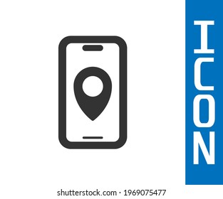 Grey Infographic of city map navigation icon isolated on white background. Mobile App Interface concept design. Geolacation concept.  Vector