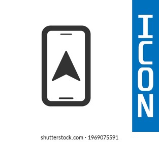 Grey Infographic of city map navigation icon isolated on white background. Mobile App Interface concept design. Geolacation concept.  Vector