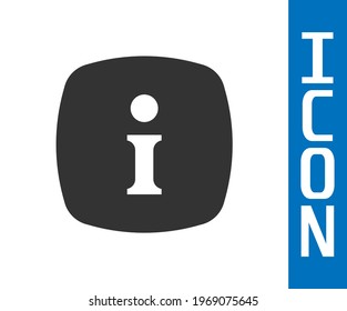 Icono de Información gris aislado en fondo blanco.  Vector