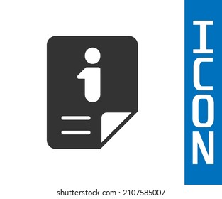 Grey Information icon isolated on white background.  Vector