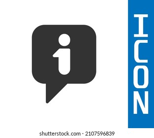 Grey Information icon isolated on white background.  Vector