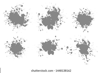 Grey ink splashes. Grunge splatters. Abstract background. Grunge text banners