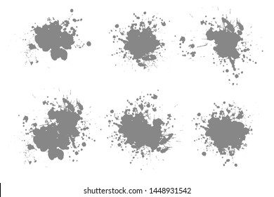 Grey ink splashes. Grunge splatters. Abstract background. Grunge text banners