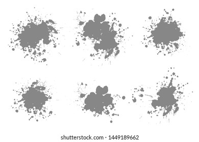 Grey ink splashes. Grunge splatters. Abstract background. Grunge text banners