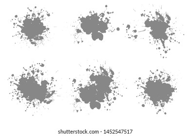 Grey ink splashes. Grunge splatters. Abstract background. Grunge text banners