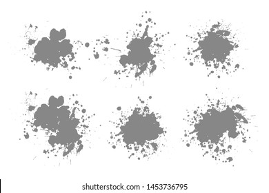 Grey ink splashes. Grunge splatters. Abstract background. Grunge text banners