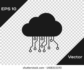 Grey Internet of things icon isolated on transparent background. Cloud computing design concept. Digital network connection. Vector Illustration