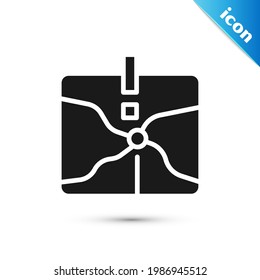 Grey Intersection point icon isolated on white background.  Vector