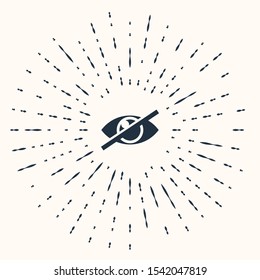 Grey Invisible or hide icon isolated on beige background. Abstract circle random dots. Vector Illustration
