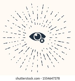 Grey Invisible or hide icon isolated on beige background. Abstract circle random dots. Vector Illustration