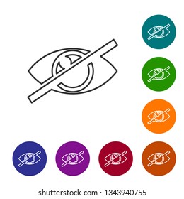 Grey Invisible or hide line icon isolated on white background. Vector Illustration