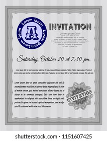 Grey Invitation. Artistry design. Complex background. Vector illustration. 