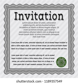 Grey Invitation. Artistry design. Customizable, Easy to edit and change colors. With great quality guilloche pattern. 