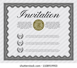  Grey Invitation. Artistry design. Vector illustration. With quality background. 