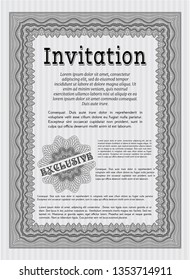 Grey Invitation. Beauty design. Easy to print. Vector illustration. 