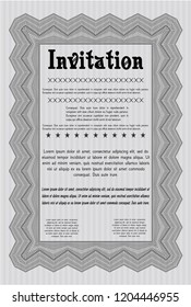 Grey Invitation. Complex background. Customizable, Easy to edit and change colors. Modern design. 