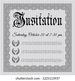 Grey Invitation. Complex background. Customizable, Easy to edit and change colors. Money design. 