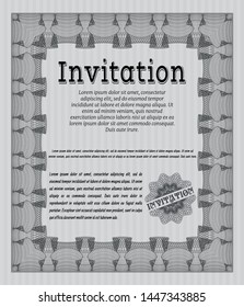 Grey Invitation. Complex background. Customizable, Easy to edit and change colors. Beauty design. 