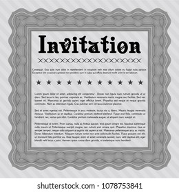  Grey Invitation. With complex background. Nice design. Detailed. 