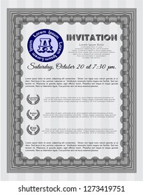 Grey Invitation. Complex background. Vector illustration. Beauty design. 