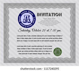 Grey Invitation. Customizable, Easy to edit and change colors. Complex background. Lovely design. 